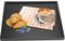 Vassoio da Portata in Legno, Piatto Rettangolare Nero per Snack, Tè, Caffè, Snack, Pasti, Cucina, Vassoio da Portata per Feste, Casa, Ristoranti, Cucina All'Aperto (30 x 24 x 2 cm)