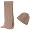 Embouro Wintermütze und Schal aus Merinowolle für Herren, warme Strickmützen, lange Schals für Damen und Herren (Kaffee)