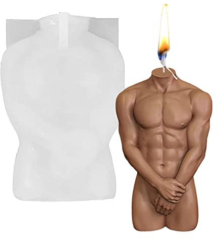 Kerze, Körperform, für Männer und Frauen, schüchterne nackte 3D-Kerze – Tonseife, weiblich, , zum Schnitzen von Gips Delr