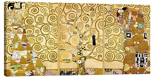 Posterlounge L'Arbre de vie (détail) Tableau sur toile de Gustav Klimt 100 x 50 cm Jaune Tableaux Décoration murale