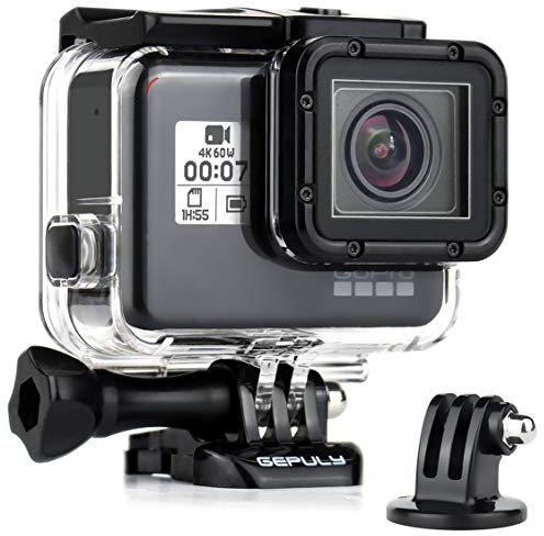 GEPULY Custodia impermeabile per GoPro Hero 7 Black, Hero 5 6 Black, Hero (2018) – 45 M subacquea protettiva subacquea custodia per fotocamera GoPro Hero7 Hero6 Hero5 con accessori staffa