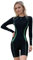 Beachkini Bademode Damen Boyleg Einteilig Badeanzug für Frauen LangeÄrmel-Badeanzug mit Frontreißverschluss Badeanzug,16 Farbe,L