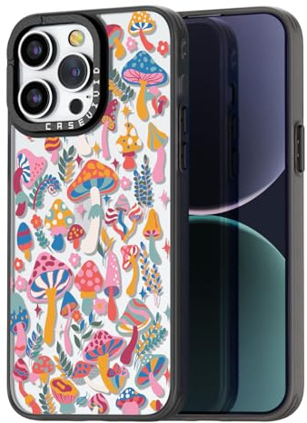 casevivid Kompatibel mit iPhone 15 Pro Max Hülle, niedliche Ästhetik – langlebige Mode lustige Handyhülle – Pilz Dschungel Muster Cover Design für iPhone 15 Pro Max 6.7 Zoll Schwarz