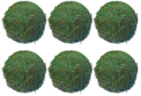 sourcing map 6 Pcs Moss Balls 3.5 Inch Green Decorative Moss Balls for Centerpiece Bowls Vase Fillers Home Decor