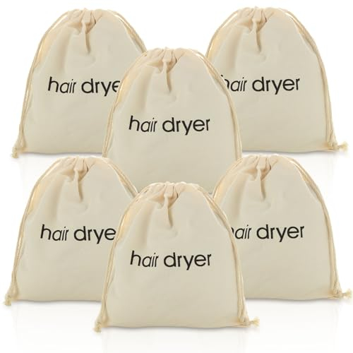 MUXHEL 6PCS Hair Dryer Bag 33 x 30cm Hairdryer Bag Drawstring Bags Hair Dryer Storage Bags for Use at Home Bathroom Travel Hotel