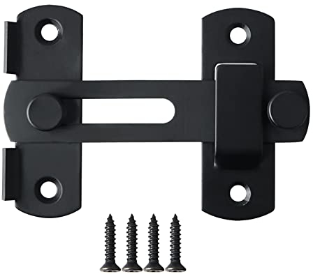 BAWHO Türschloss Schiebetor Riegel Winziger Türriegel Edelstahl for Holz Gartenhaus Schlösser 1St (Color : Black)