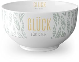 Rungassi Müslischale Bowl Dessert-Schale Salat-Schüssel Thema Entspannung (glück für dich - grau)