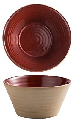 KOHARA Saladiers Assiette de Couleur Rouge vin Bol de Riz à pâtes Assiette de légumes en céramique Vaisselle rétro Japonaise Plat à Soupe Bol de poterie grossière Bols à Soupe de cuisin