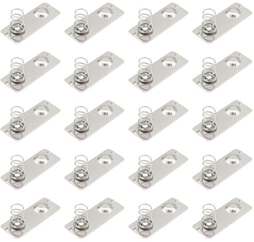 Skweawert 20 PCS AA/Double-Positive Negative-L Stainless Steel Metal Battery Spring Positive and Negative Conversion Spring Contact Nickeling Plate