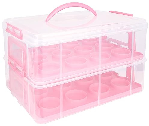 VIDETOL Kuchen Transportbox Rechteckig, 36 x 26 x 23 cm Cupcake Box, Muffin Transportbox, Kuchenbehälter Rechteckig für 24 Muffins, Cupcakes