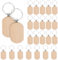 FOGAWA 24 Pièces Porte Clés en Bois Bricolage Porte Clés vierges Bois Ovale Porte Clés en Bois Brut Porte Clés en Bois Naturel pour Bricolage Artisanat Décoration DIY (Ovale)
