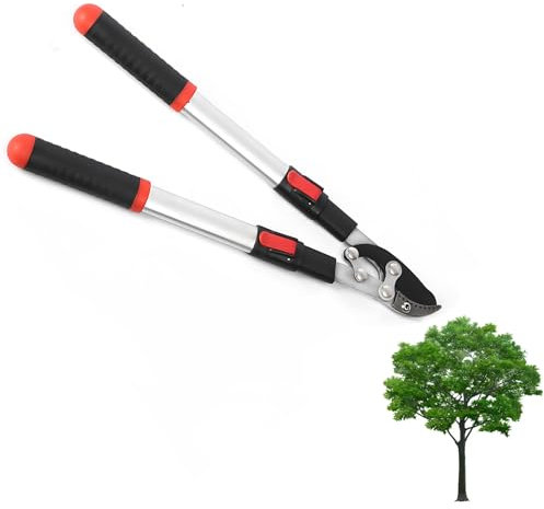 Tree Loppers - Premium Compound Action Loppers with Sharp SK5 Steel Blades, Extendable Ergonomic Handles, Garden Tools for Branches and Tree Trimming (Adjustable 70-103CM)