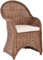 Esszimmer-Sessel Rattan Rattan Korbsessel Esszimmerstuhl Korb Sessel Korbstuhl mit Armlehne Flechtsessel (mit Polster, Braun)