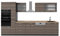 Vicco Küchenzeile R-Line, Küchenblock, Edelgrau/Anthrazit, 350 cm, AP Eiche