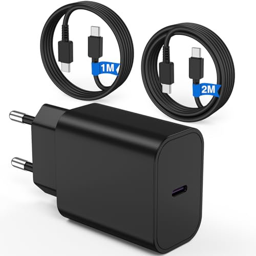 QZIIW Chargeur Rapide Type C, 45W Samsung Chargeur Rapide et 1M+2M 60W câble de Charge Rapide, USB C câble pour Samsung Galaxy S25 Ultra/S25/S25+/S24+/S24 Ultra/S24/S24+/S23 Ultra/S22 Ultra/S21/S20