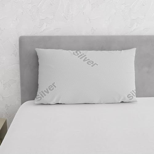 Nackenkissen Sleepy Silver,Made in Italy, Bettkissen, Nackenkissen zum Schlafen, 50 x 80 cm, ergonomisch