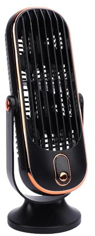 Tower Fan for Bedroom, 5 Speeds 9.8 Inch Portable Desk Fan with Brushless Motor, USB Rechargeable Battery Powered Table Fans for Home, Desktop, Office, Bedroom, Kitchen, Indoor (Black)