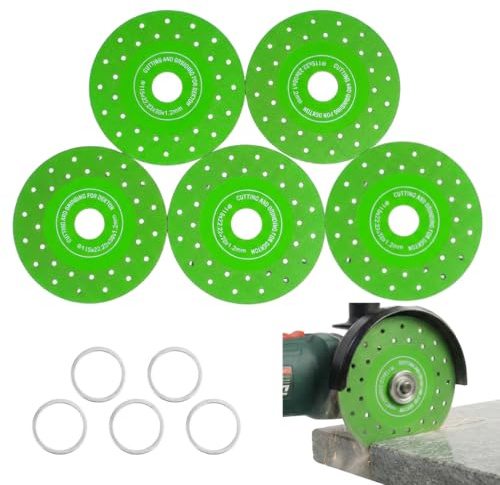 RTDHO 115mm Rock Slab Grinding Disc Multi-Pore Porcelain Glass Cutting Disc | 5Pcs Ultra-Thin Flat Grinding Polishing Cutting Blade Wheel Grinder Blades for Angle Grinder Porcelain Tile Ceramic Marble