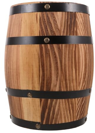 UPKOCH Retro Hocker Aus Massivholz In Fassform Weinfass Dekoration Robuster Hocker Fass Beistelltisch Holzfasstisch Holzhocker Stuhl Dekorativer Fußhocker Runder Holzhocker