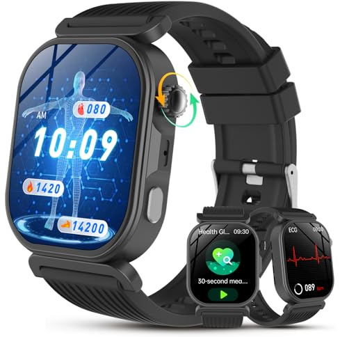 YUPENG 2026 Smartwatch ECG/HRV/Lipidi/Acido Urico/BMI, 1.88 Orologio Fitness con Chiamate, 24H Pressione Sanguigna/Sonno/Temperatura/Cardiofrequenzimetro/SpO2/Pulsante SOS, Android iOS
