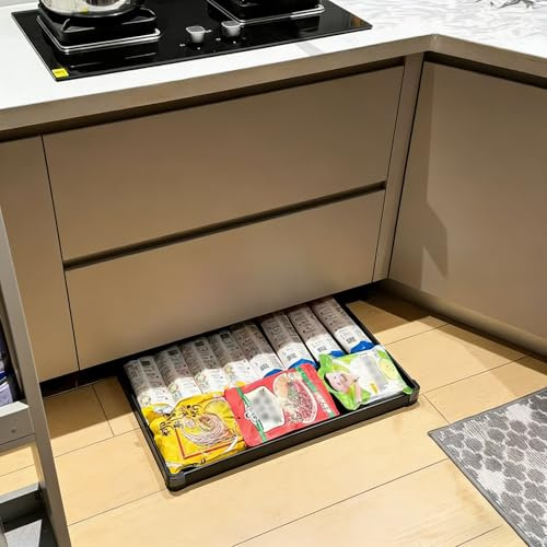 Push to Open Cajon Cajón de Zócalo de Cocina para Almacenamiento Extra, Oculto bajo los Gabinetes Empujar para Abrir el Cajón, Cajones Extensibles(WxD-46x46cm(18 1/8x18 1/8))