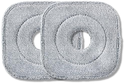 LinCoo 2 Pcs Mop Head Replacement, Compatible with Minky Opti Clean Spin Mop Pads Microfiber Square Mop Pads Refills