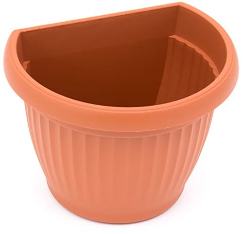 Terra - Vaso da parete in plastica Terra, colore terracotta, 27 cm