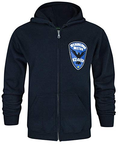 Arrow Starling City Metro Police Navy Blue Men's Zip-Up Hoodie