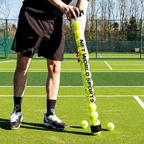 Vermont Tennis Ball Pick-Up Tube - Simple Tennis Ball Collection – 15-Ball Capacity (Regular Tennis Balls) | Long-Lasting PVC Construction | Top Rubber Lock Strap