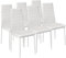 TecTake Lot de 6 Chaises de Salle à Manger Modernes Chaises Rembourrées Confortables Chaise Design en Cuir synthétique Meuble de Salon avec Pieds en Metal - Blanc