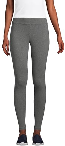 Lands' End Damen Seestern Mid Rise Knit Leggings, Charcoal Heather, Mittel