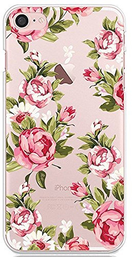 CrazyLemon iPhone 6S Plus Hülle, iPhone 6 Plus Hülle, Soft Flex Silikon Transparent Bumper Handyhülle für iPhone 6 Plus/iPhone 6S Plus Case Cover 5.5 Zoll - Kleine Rose