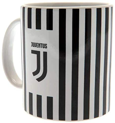 Tazza in ceramica ufficiale Juventus con stemma bianco e nero a righe, Nero/Bianco, 1 Count (Pack of 1)