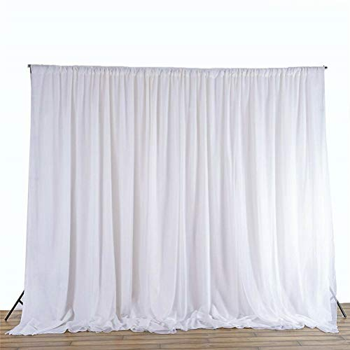 UKMASTER 3x3m Toile de Fond Mariage, Rideau Blanc Mariage En Soie de Glace, Fond Studio Photo Pour de Réception, Mariage, Anniversaire