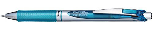 Pentel BL77 Gel-Tintenroller EnerGel mit Druckmechanik, 3 Stück, 0,7mm (hellblau)