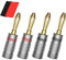 Audiocrast 4Pcs 24k Gold Plated Banana Plug 8AWG-20AWG Gauge Size 4mm for Speakers Amplifier Hi-Fi AV Receiver Stereo Home Theatre Audio Wire Cable Screw Connectors