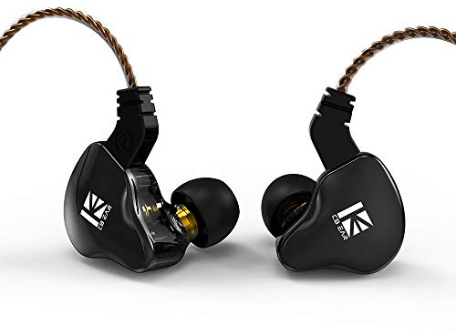 H HIFIHEAR KBEAR KS2 - Auriculares in-Ear con micrófono y cancelación de Ruido, Auriculares híbridos con Cable extraíble para Correr y Caminar (con micrófono, KS2 Dark)