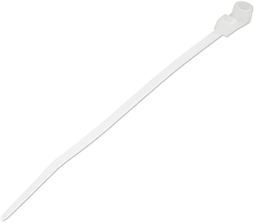 Fascette fermacavo da 10 cm con foro di montaggio /per viti - Fascette di Nylon 66 autobloccanti, 100 pezzi (CBMZTS10N4)