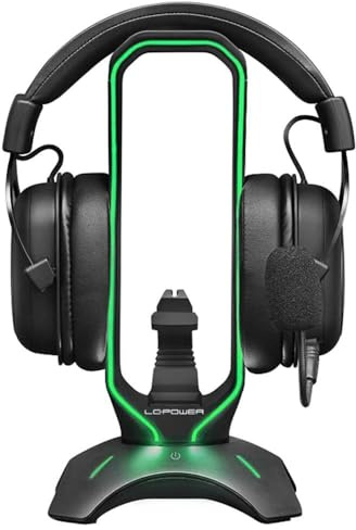 LC-Power LC-HUB-Head-Bungee Headset Halter | Mouse Bungee | 2X USB-Ports | RGB Beleuchtung | Plug'n'Play