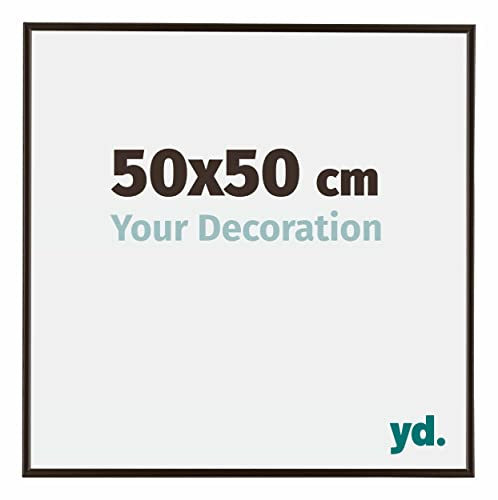 Your Decoration - Bilderrahmen 50x50 cm - Antrazit - Bilderrahmen aus Kunststoff mit Acrylglas - Antireflex - 50x50 Rahmen - Evry