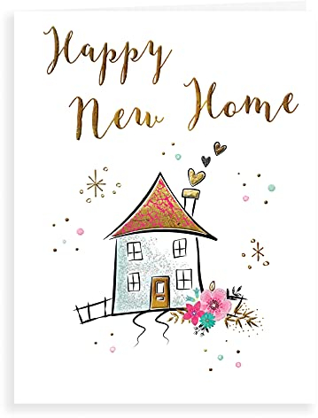 Piccadilly Greetings Koko Designs, K70041 - Biglietto di auguri per la nuova casa, stile contemporaneo, 20,3 x 15,2 cm, colore: Bianco