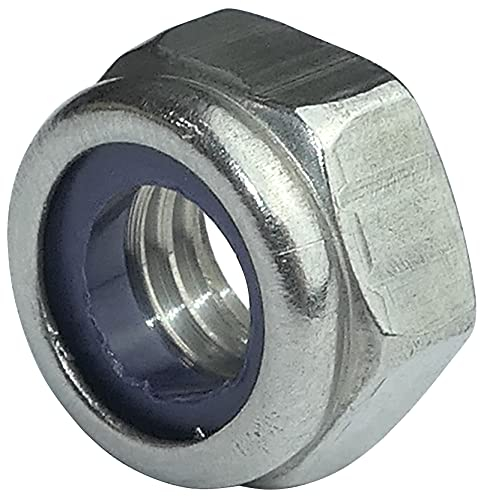 AERZETIX - C49568 - Satz von 100 Sicherungsmuttern stopmuttern sechskant M8 außen 13mm - aus edelstahl 2 - selbstsichernd muttern mit nylonring