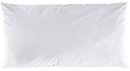 Decoper ® Mako-Satin Kissenbezug aus 100% Baumwolle | Atmungsaktiv & kuschelig weich | Farbe Weiß | 1 teilig - 40 x 80 cm
