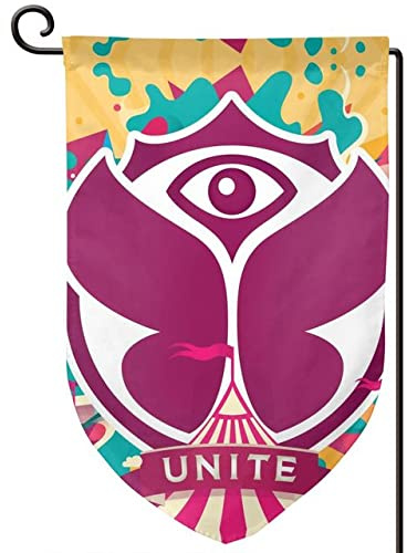 KIKIKIYE Tomorrowland Gartenflagge für drinnen und draußen, Zuhause, Hof, Flagge, Banner, Haushalt, hängende Flagge, Dekoration, 2 Stück