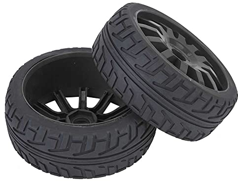 1/8 RC Auto Rad,Felgennaben Reifen Gummireifen für 17mm Sechskant 1/8 On Road Racing RC Auto Zubehör für HSP HPI Rennwagen Spielzeug(Schwarz), RC-Rad RC-Reifen RC Autoreifen 1/8 Gummireifen Offr
