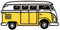 Urbanski Patch Yellow Bus Van Embroidered Iron-On Patch 5.6 x 11.8 cm | Sew or Iron On Applique Badge