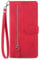 NEXCURIO Handyhülle für Apple iPhone 13 Pro Max Hülle Klappbar mit Kartenfäch Ständer Klapphülle Schutzhülle Leder Wallet Flip Case Cover Tasche Handytasche Stoßfeste - Rot