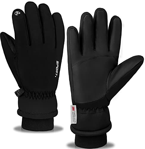 EKMTBJXY Winterhandschuhe Herren Damen Wasserdicht Skihandschuhe 3M Thinsulate Touchscreen Warme Handschuhe Fahrradhandschuhe, für Skifahren Laufen Wandern Radfahren