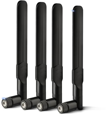 Bingfu Lot de 4 antennes cellulaires 4G LTE 8 dBi RP-SMA mâles compatibles avec Spypoint Link Micro Solar EVO Link S Dark Flex Wildlife Hunting Game Cam Outdoor Mobile Security Camera