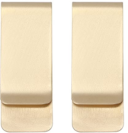 QANYEGN 2 Stück Geldklammer aus Edelstahl, superschlank und langlebig Metall Geldklammer, Money Clip zum Männer und Frauen Zum Organisieren von Kreditkarten Ausweisen Bargeld, Gold